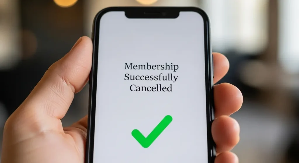 解約手続きが完了したことを示すスマートフォンの画面