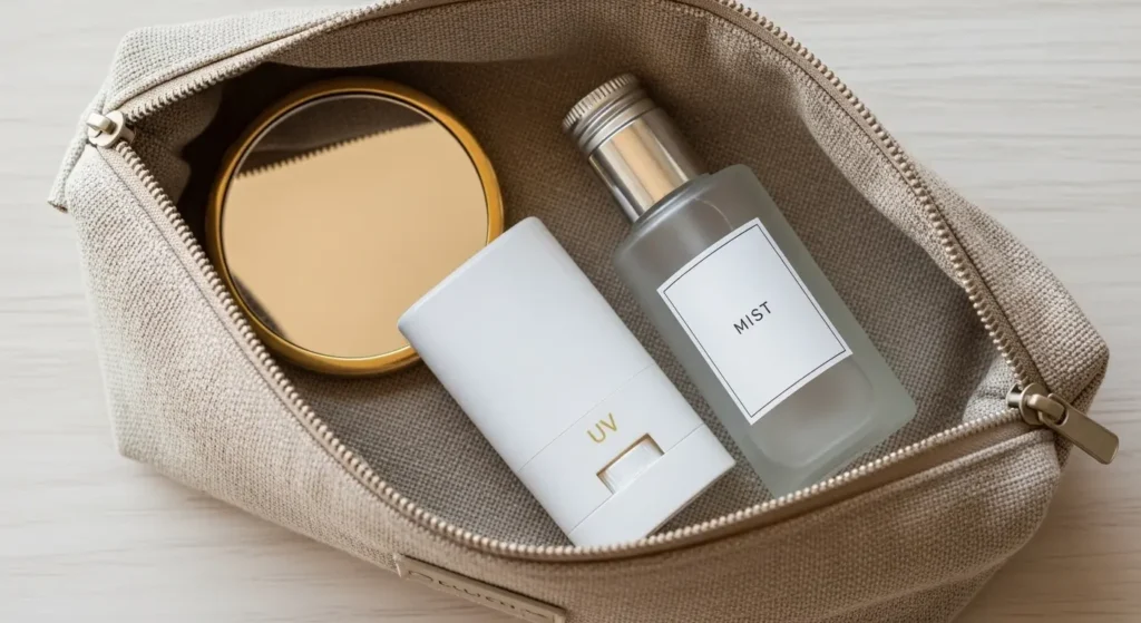外出先でのUVケアに必要なポーチの中身