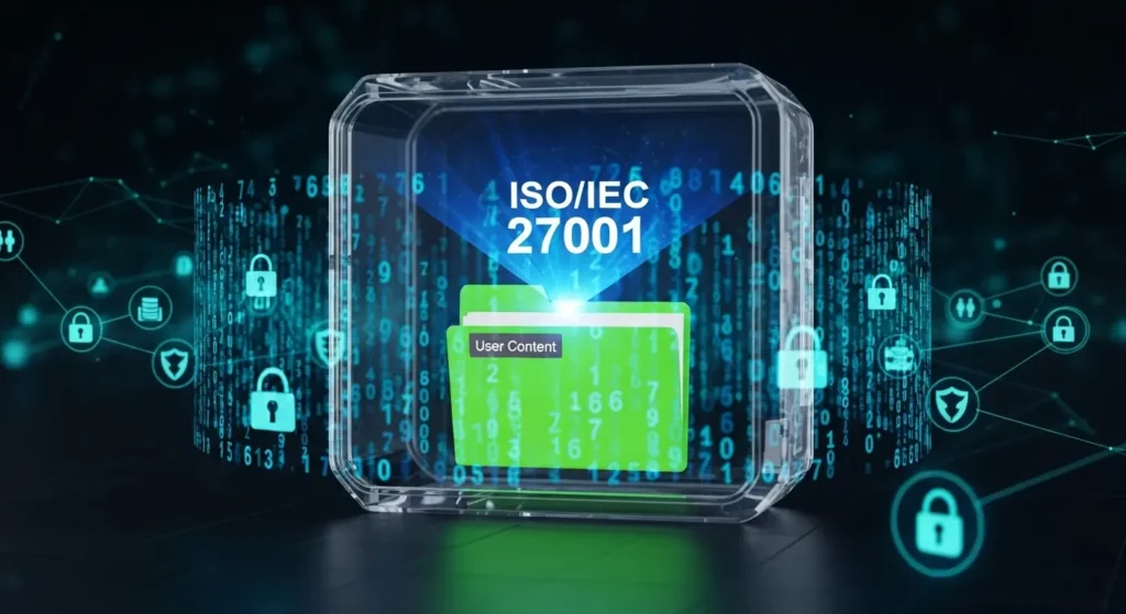 国際規格で保護されたVidnoz AI의 データ管理イメージ