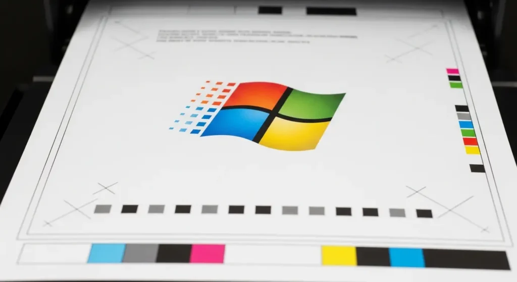 プリンターから出力されたテストページの確認