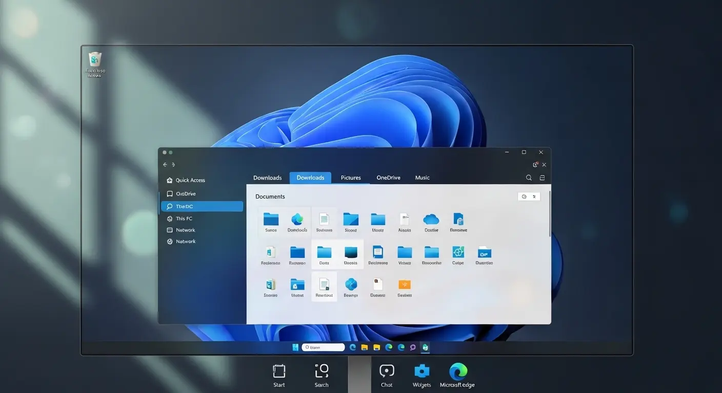 Windows11のエクスプローラーで複数のタブを開いている様子