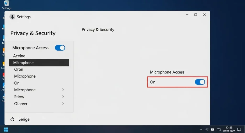 Windowsのプライバシー設定でマイクへのアクセスを許可するトグルスイッチ