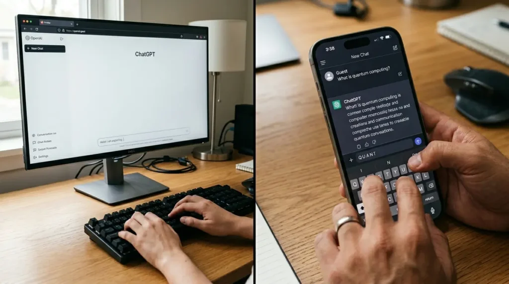 PCとスマホでログインなしのChatGPTを利用する手順