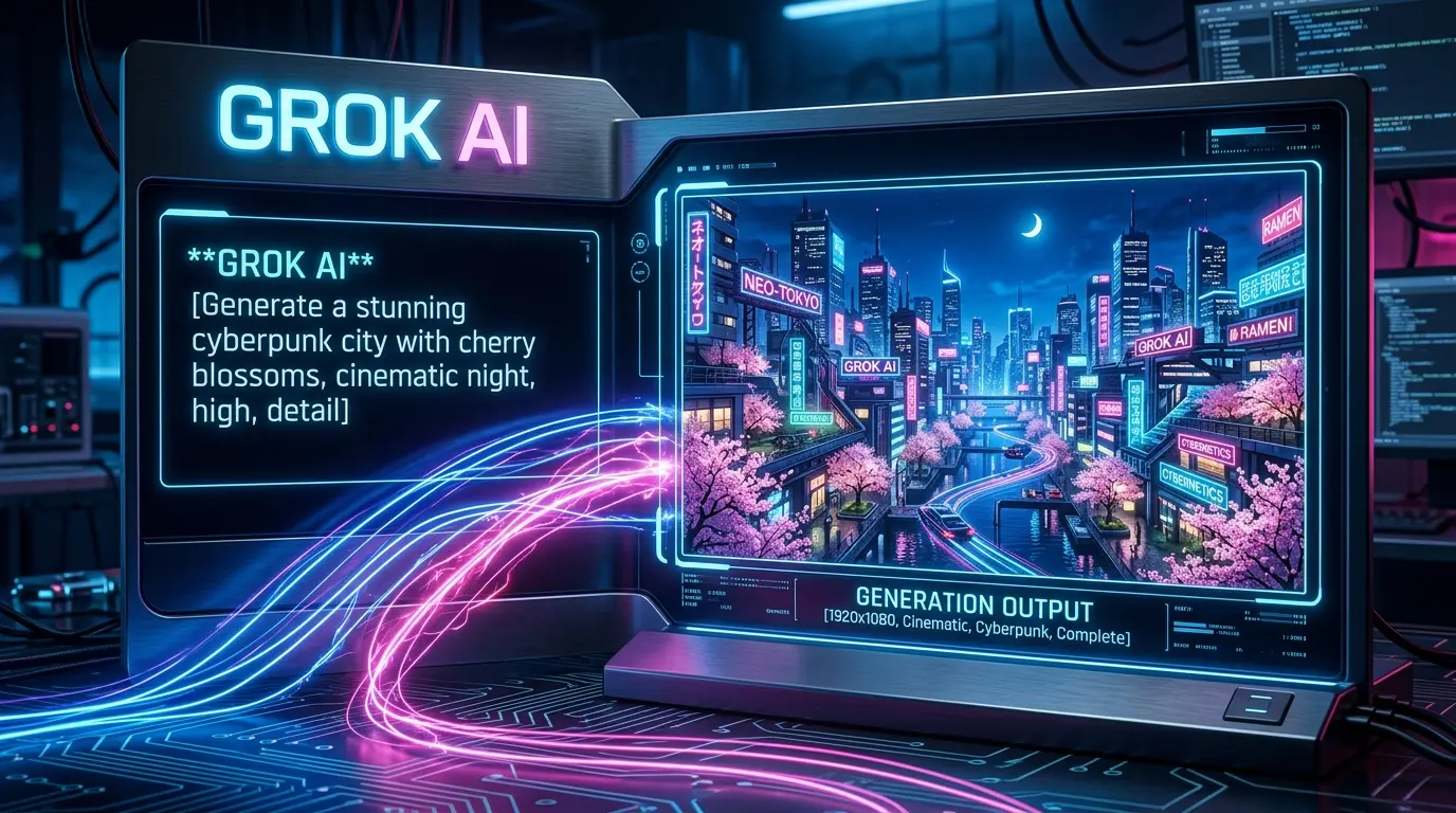 Grok AIによる画像生成プロセスのイメージ