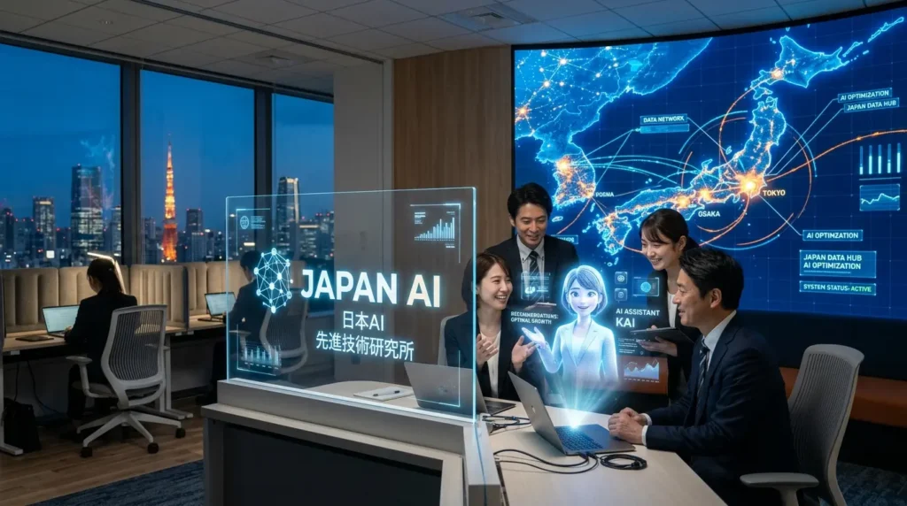 日本のビジネスシーンで信頼を得ているJAPAN AIエージェントのイメージ