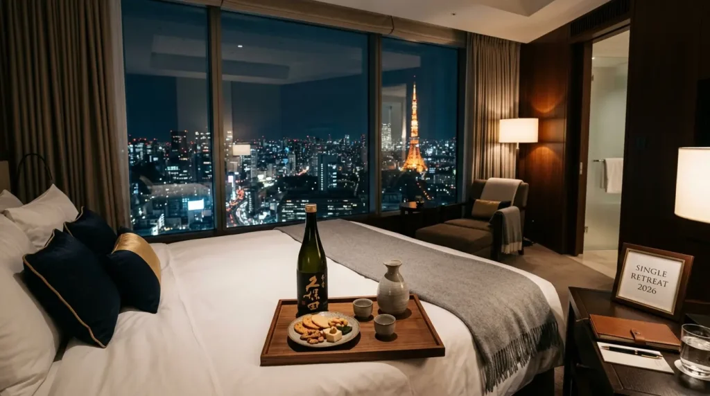 東京の夜景を望むホテルでの、おひとり様贅沢リトリート