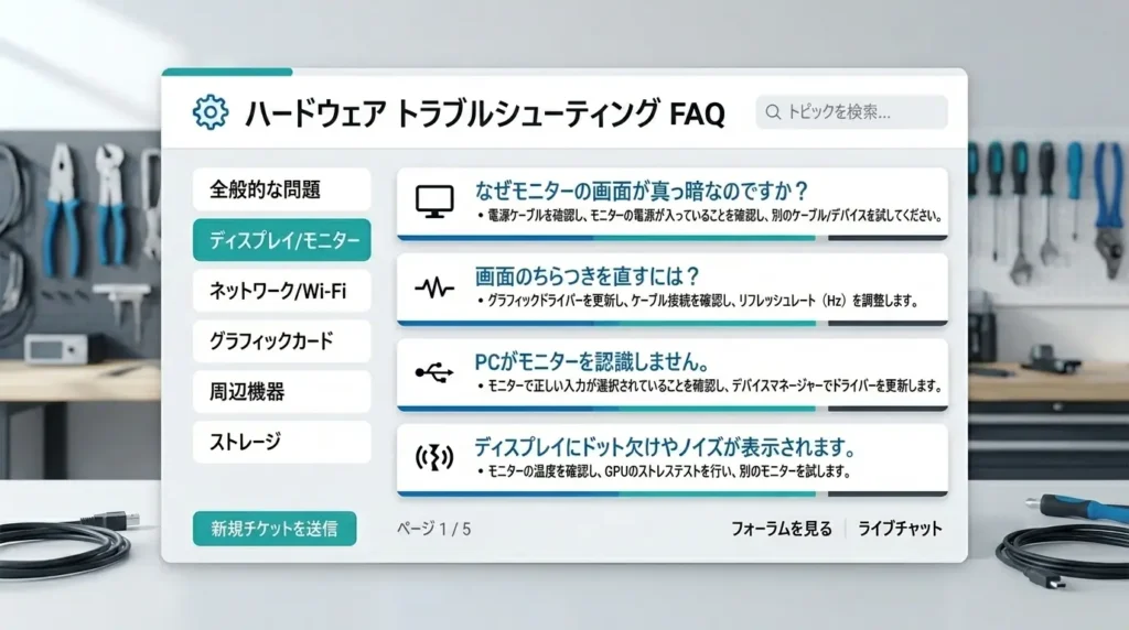 ワイヤレス通信のトラブル解決や設定手順に関するよくある質問のインフォグラフィック画面
