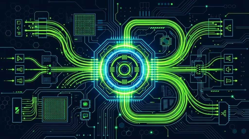 キーボードの特定のキーを一撃で同時に押してグラフィックドライバーの通信ポートを強制再起動する処理の抽象図