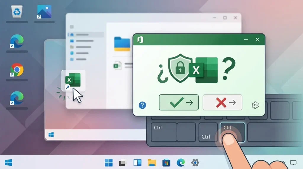 Excelをセーフモードで起動するためのダイアログ画面