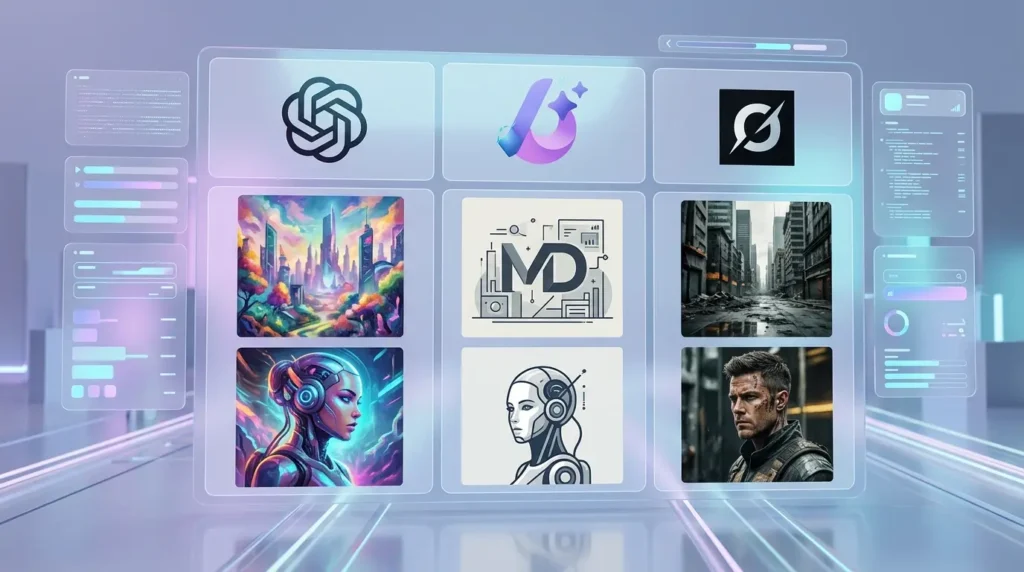 ChatGPTとMicrosoft Designer、Grok AIの画像生成機能の比較表