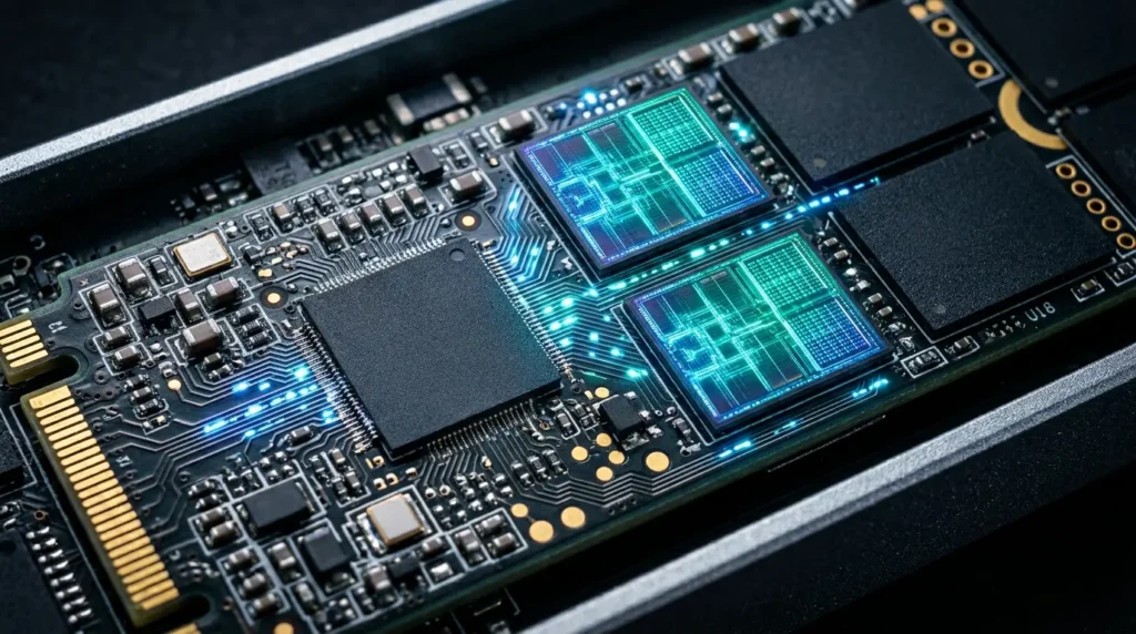 高品質なTLCフラッシュメモリを搭載したSSDの内部基盤