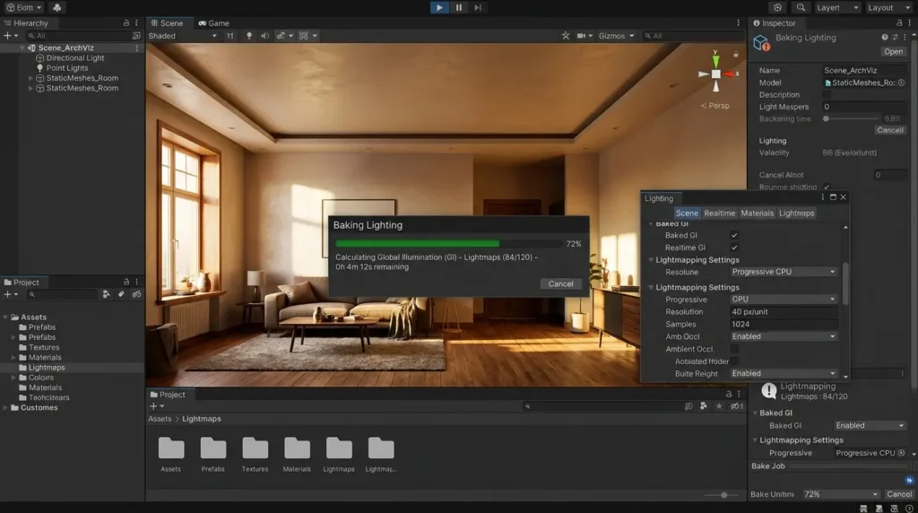 Unityでのライトマップのベイク処理