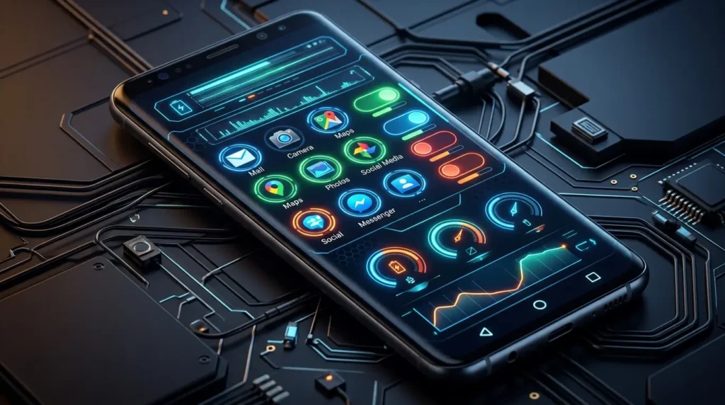 Androidのバッテリー最適化設定画面のイメージ