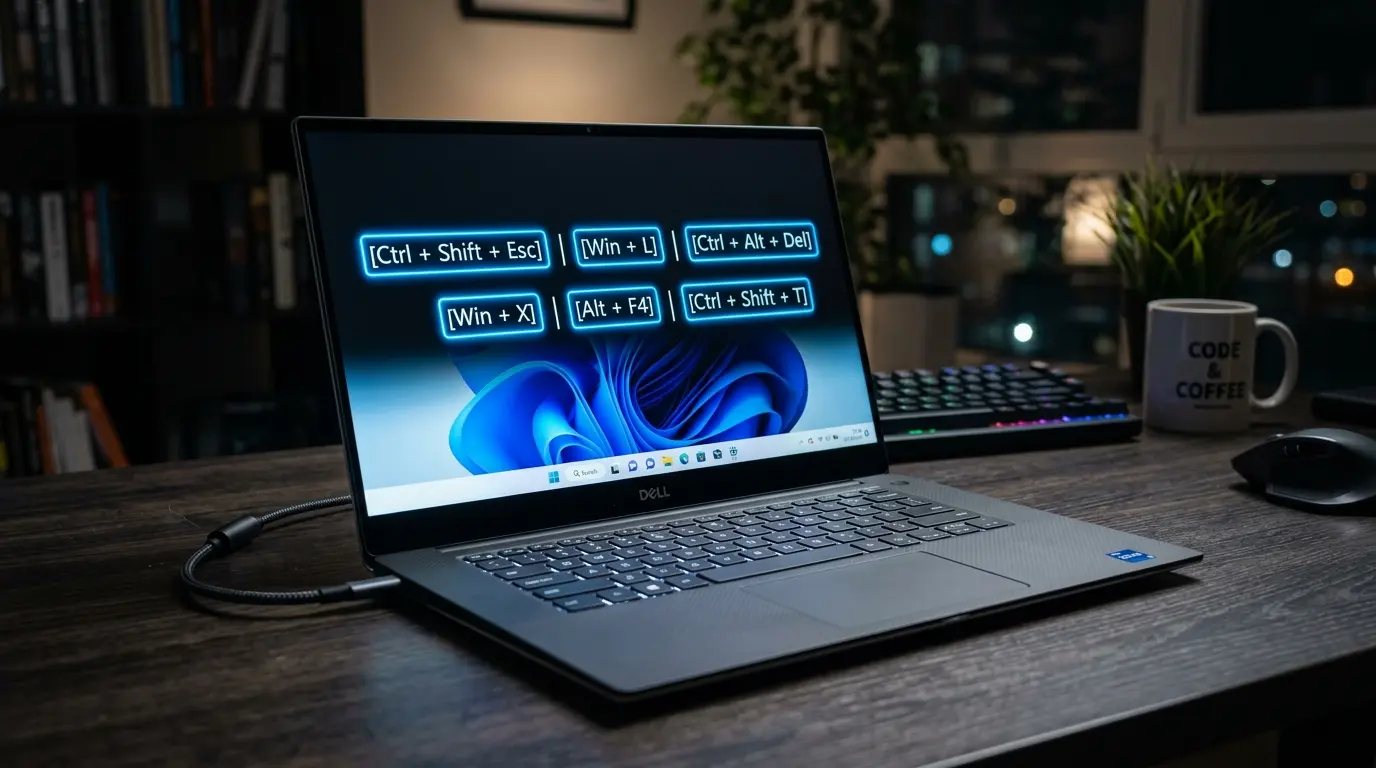 Windows 11でスリープから復帰せず画面が真っ暗な状態をキー操作で解決している様子