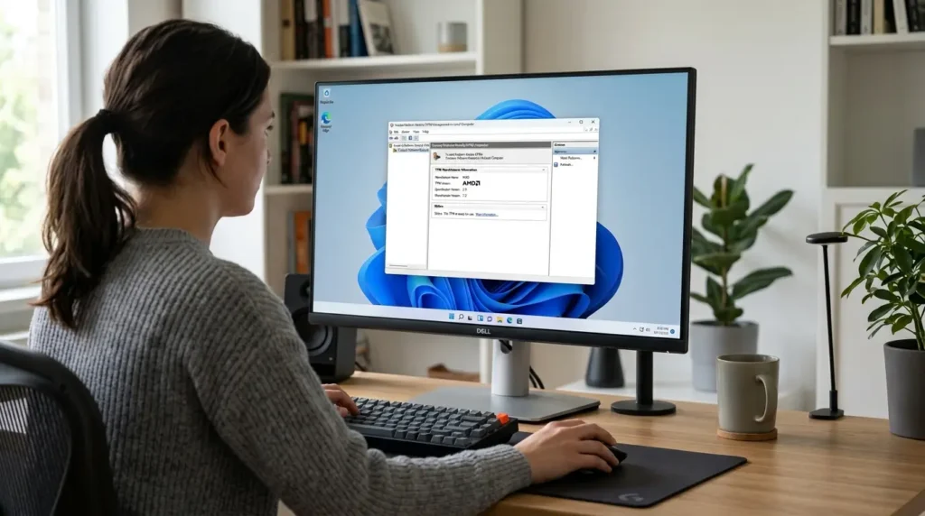 Windows 11でtpm.mscを実行しTPM 2.0の仕様バージョンを確認している画面