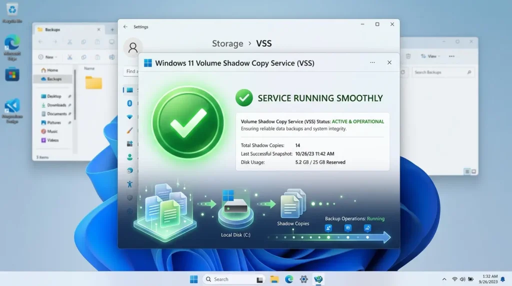 Windowsサービス一覧でVolume Shadow Copyを確認する画面
