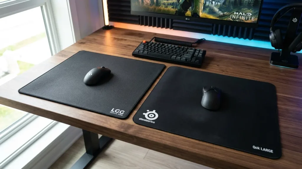 ハイブリッド素材のLGG Venus Proと定番のSteelSeries QcK
