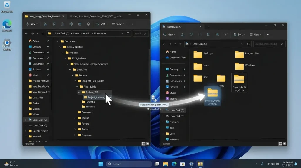 CubeICEを使ってMac作成ZIPの文字化けを自動防止して解凍している様子