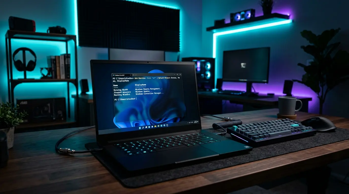 Windows 11の画面でPowerShellが起動しコマンドが入力されている様子