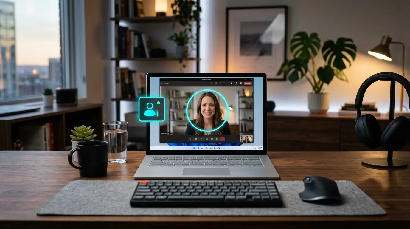 Windows 11のパソコンでWebカメラを設定しプレビュー画面を確認している様子