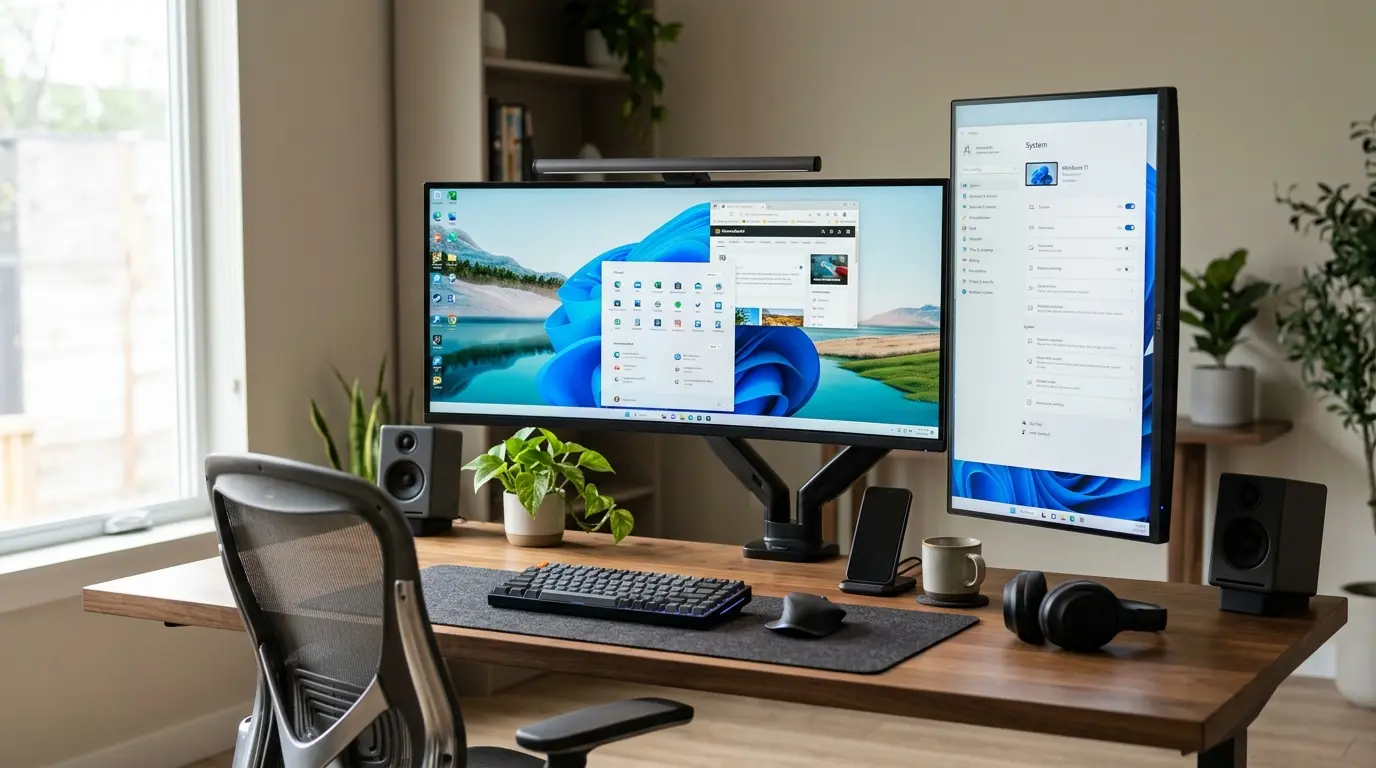 Windows11のディスプレイ設定で解像度と拡大縮小スケーリングを最適化している様子