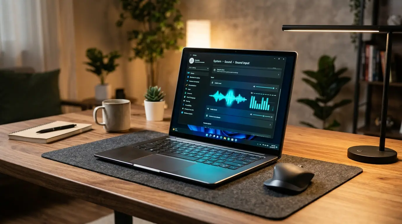 Windows 11でマイクが使えない時の設定と対処法を示したイメージ